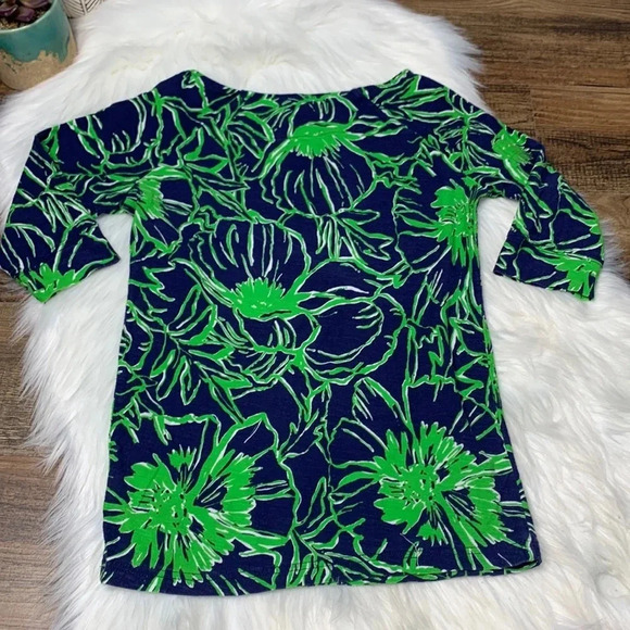 Lilly Pulitzer Cassie Navy Top - Picture 2 of 5